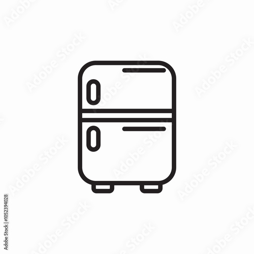kitchen fridge icon sign vector