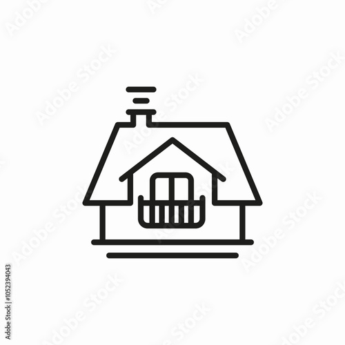 one story house icon sign vector