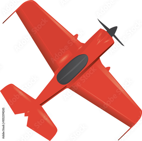 Red colored aero plane illustration