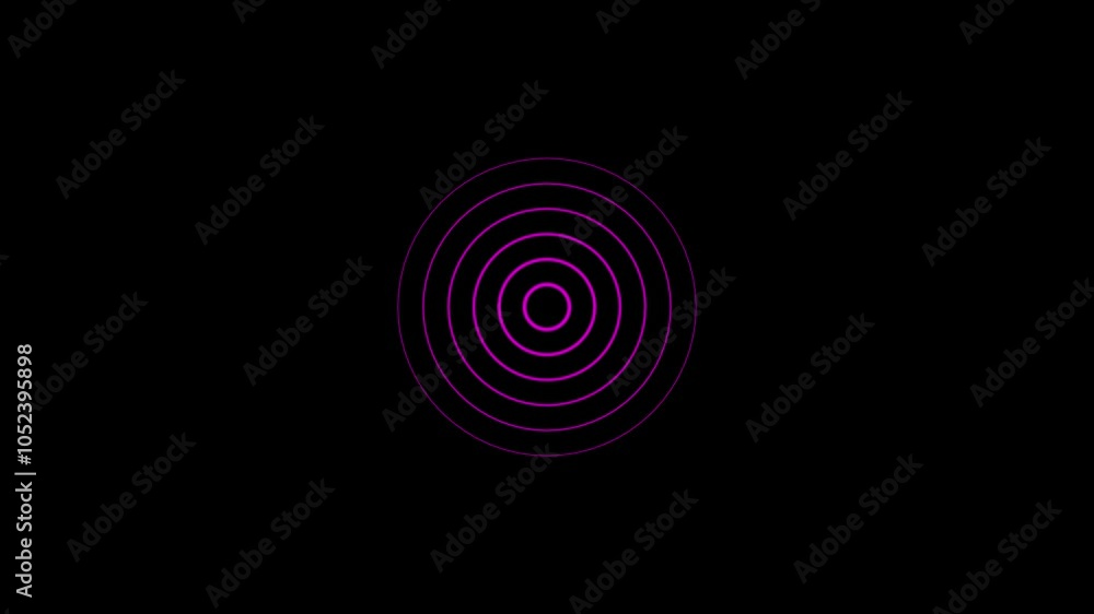 Digital Radio waves background animation icon. Radio waves concept icon.