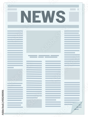 newspaper headline with news in flat design style (cut out)