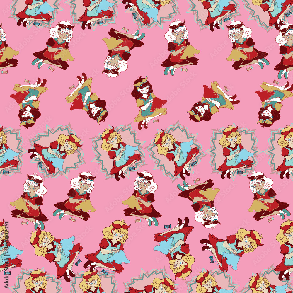 The Little Seamstress Repeat Seamless Surface Pattern Design The Little Seamstress Repeat Seamless Surface Pattern Design