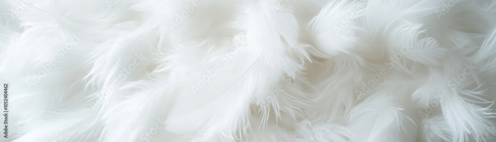 Obraz premium Serene white feathers background, a soft and delicate texture 