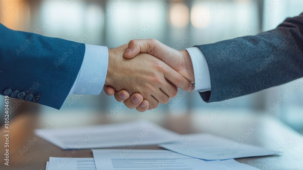Businesspeople Shaking Hands in Professional Setting Businesspeople Shaking Hands in Professional Setting