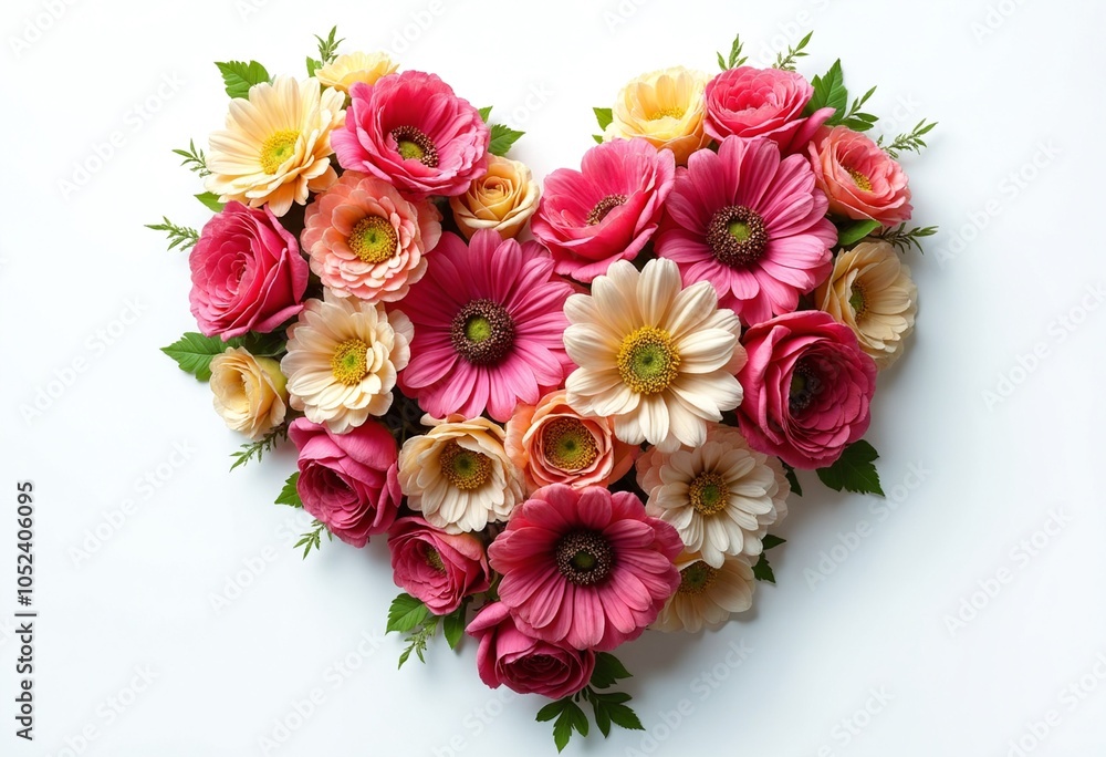 Heart-shaped floral artwork symbolizing love and nature Heart-shaped floral artwork symbolizing love and nature