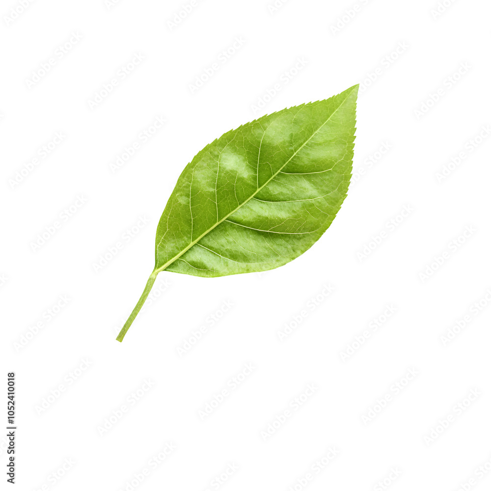 Obraz premium A single green leaf on a black background, showcasing its vibrant color and fine details.