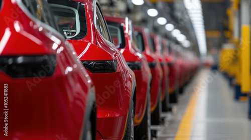 Automated Electric Car Assembly Line in Factory