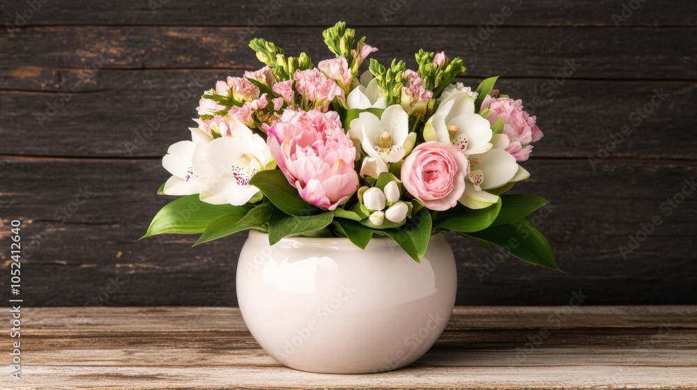 Elegant Arrangement of Pink and White Orchids Elegant Arrangement of Pink and White Orchids