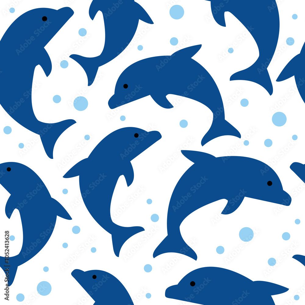 Blue Dolphin seamless pattern background.eps Blue Dolphin seamless pattern background.eps