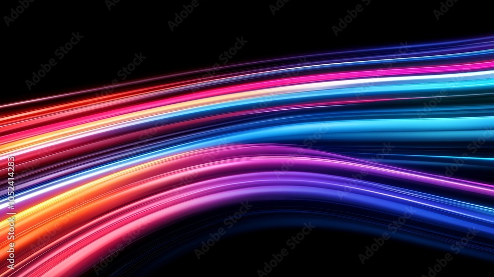 Vibrant Light Waves in Abstract Composition Vibrant Light Waves in Abstract Composition
