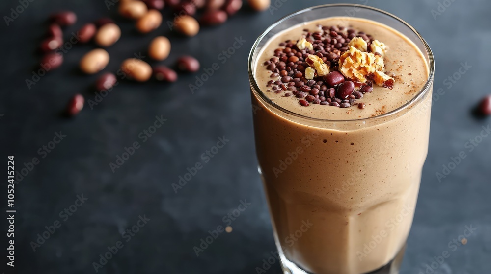 Vibrant Bean-Based Smoothie with Crunchy Topping Vibrant Bean-Based Smoothie with Crunchy Topping