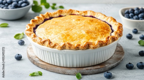 Freshly Baked Blueberry Pie with Flaky Crust