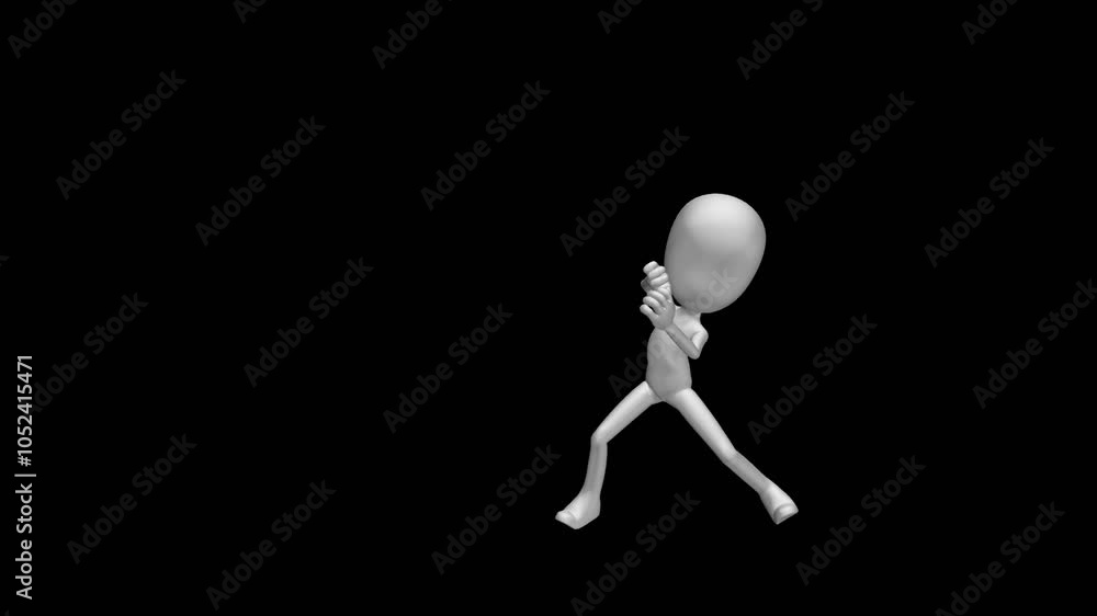 Martial Art Stickman - Karate Fight Sequence Kata - 08 - Cartoon 3D model animation with alpha channel isolated on transparent background Martial Art Stickman - Karate Fight Sequence Kata - 08 - Cartoon 3D model animation with alpha channel isolated on transparent background