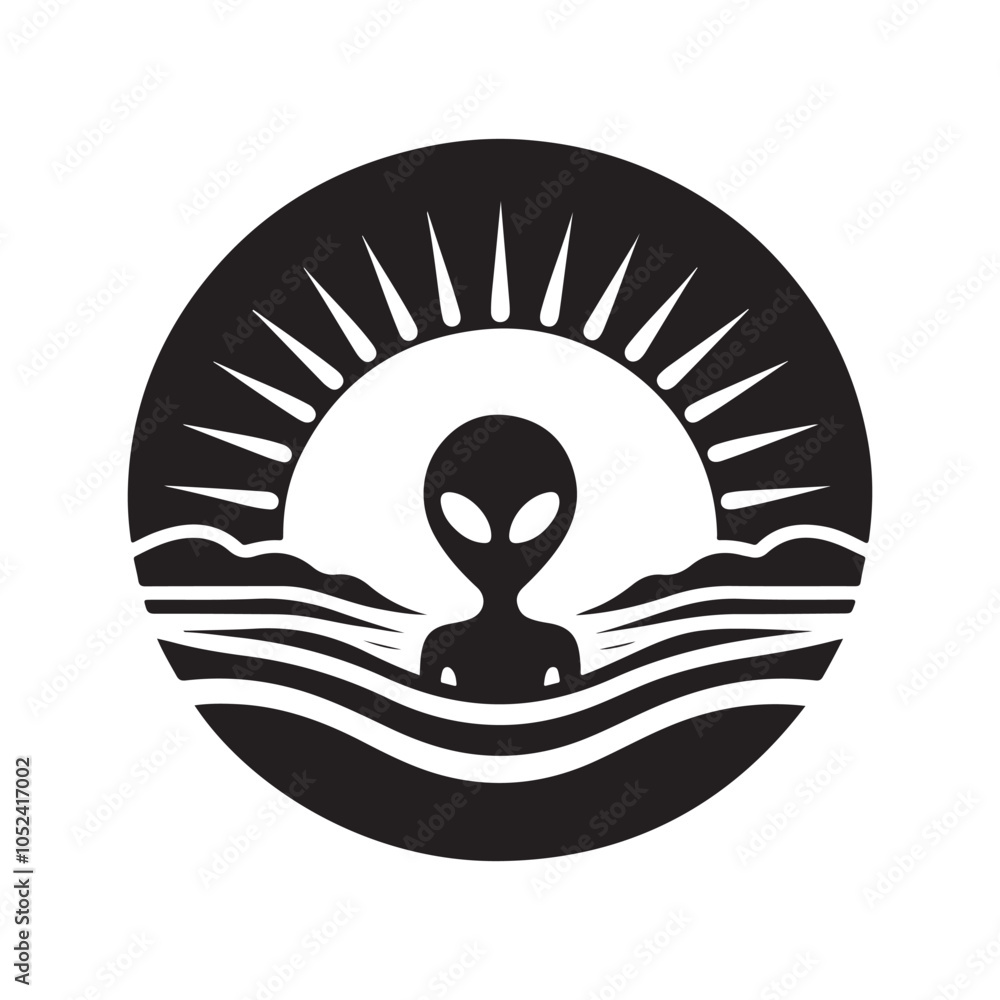 Alien Sunset Silhouette Vectors – Perfect for Digital & Print Use Alien Sunset Silhouette Vectors – Perfect for Digital & Print Use