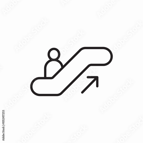 ascending escalator icon sign vector