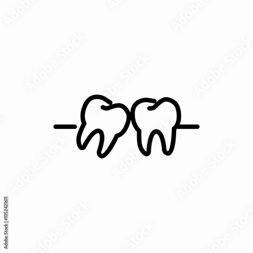 crooked teeth icon sign vector