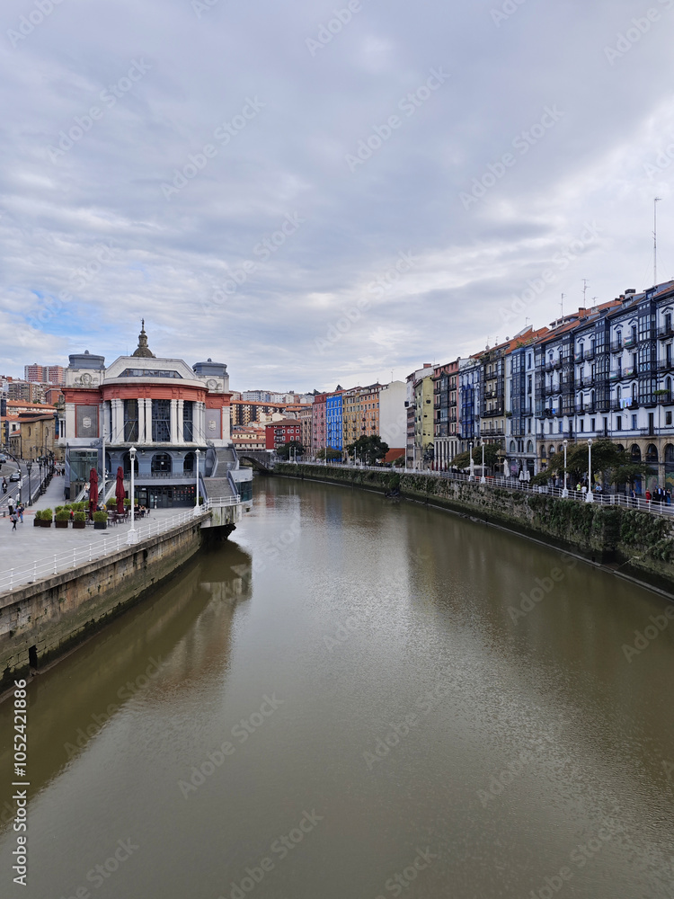 Obraz premium Embankments in the center of Bilbao, Basque country, Spain