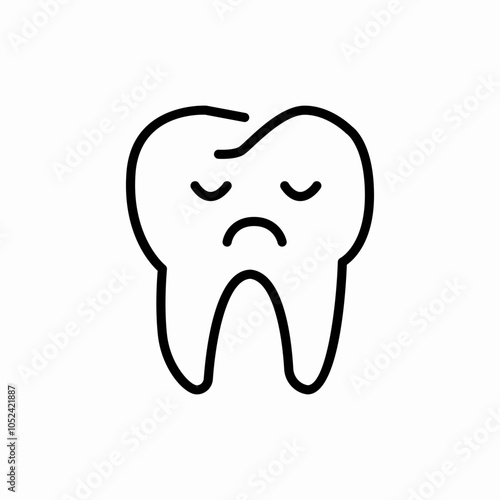 sad tooth icon sign vector