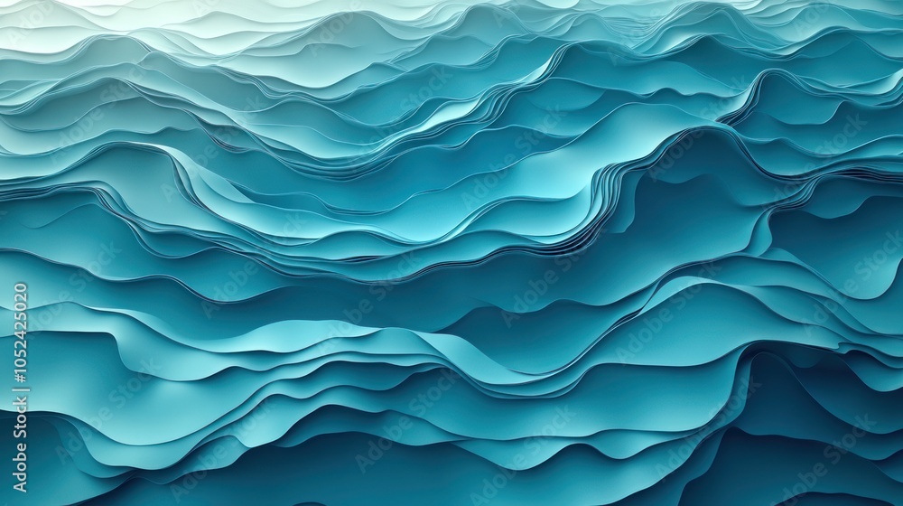 Abstract Wavy Blue Paper Texture Background Abstract Wavy Blue Paper Texture Background