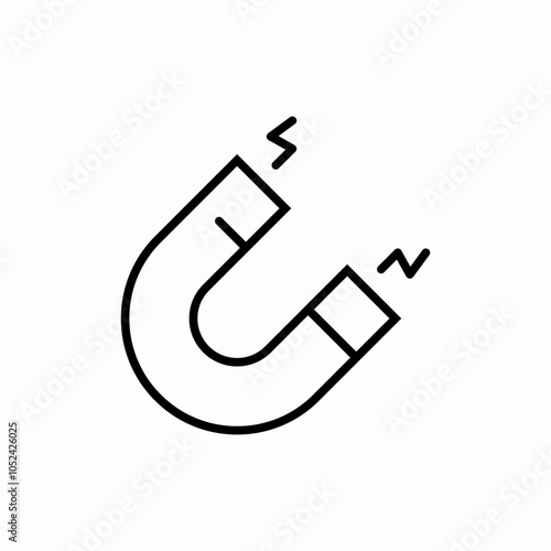 magnet with bolt icon sign vector