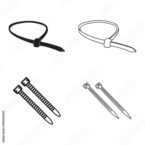 Cable tie icon illustration