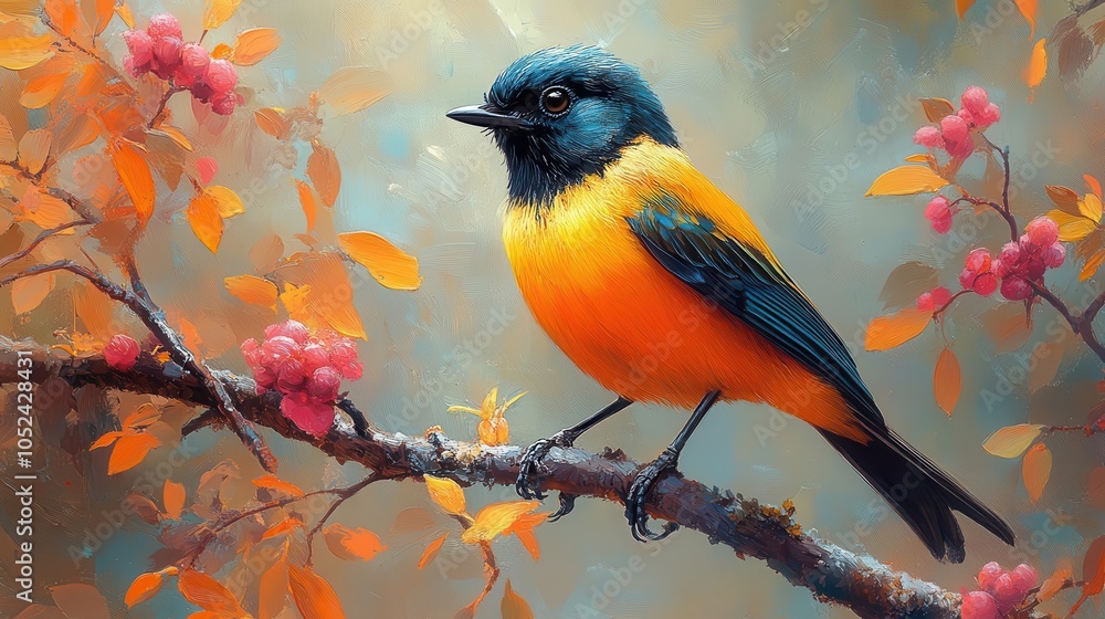 vibrant bird in its natural habitat, showcasing its striking plumage in a dazzling display of colors, perched gracefully on a branch surrounded by lush foliage, embodying the beauty of wildlife vibrant bird in its natural habitat, showcasing its striking plumage in a dazzling display of colors, perched gracefully on a branch surrounded by lush foliage, embodying the beauty of wildlife