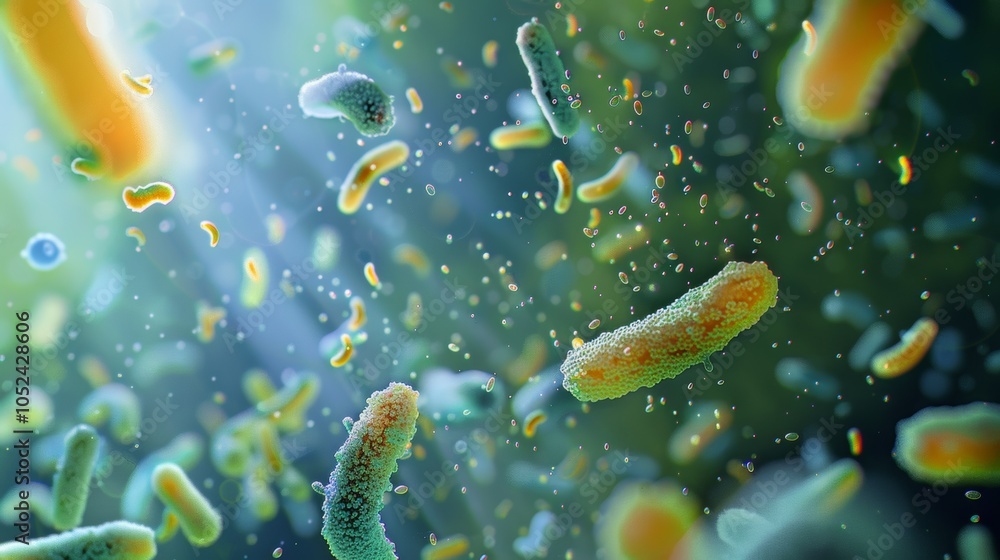 Fototapeta premium Synthetic Microbial Ecosystem Engineering in Action
