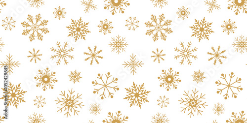 Wallpaper Mural Christmas seamless pattern with golden snowflakes. Snowflake icons. Winter design. Snow background. Torontodigital.ca