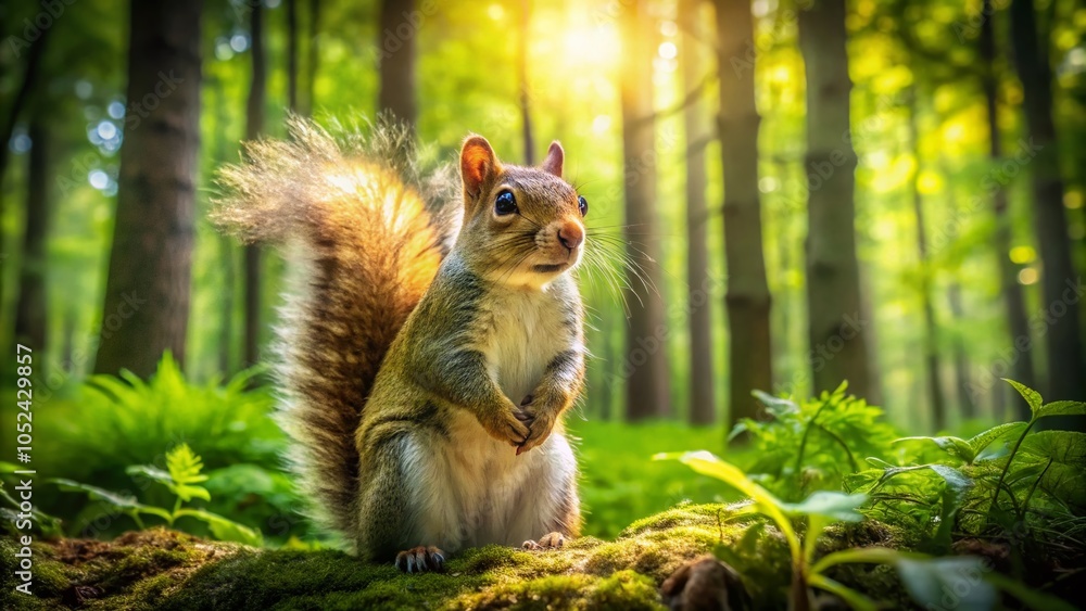 Majestic Squirrel in the Forest: A Candid Moment Captured in Nature's Embrace Majestic Squirrel in the Forest: A Candid Moment Captured in Nature's Embrace