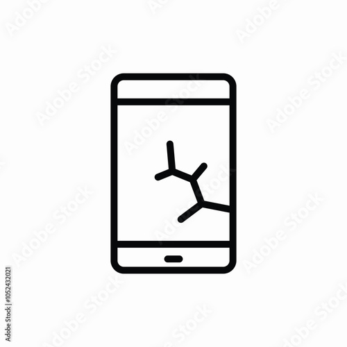 broken display smartphone icon sign vector photo