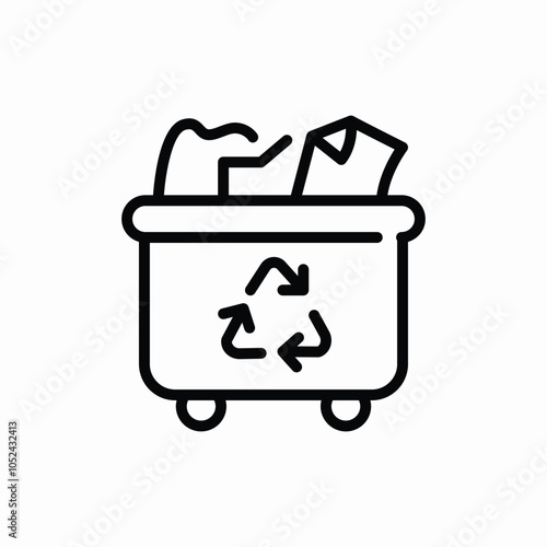 ecology recycle bin icon sign vector