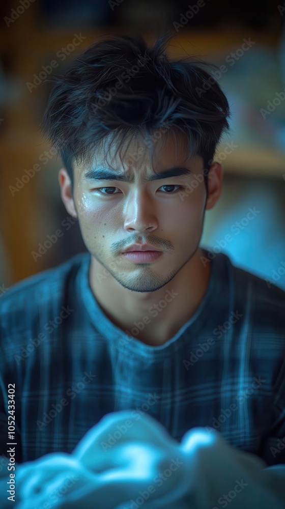 young asian man grimacing at the unpleasant odor from his dirty laundry a humorous take on the realities of personal hygiene and laundry day a relatable moment captured candidly young asian man grimacing at the unpleasant odor from his dirty laundry a humorous take on the realities of personal hygiene and laundry day a relatable moment captured candidly