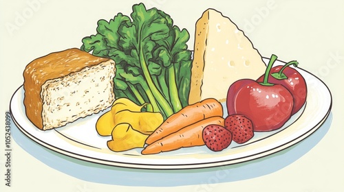 Children's lunch should be nutritionally balanced, including protein, carbohydrates, and fruits and vegetables to support their growth, strength, and energy for learning.  photo