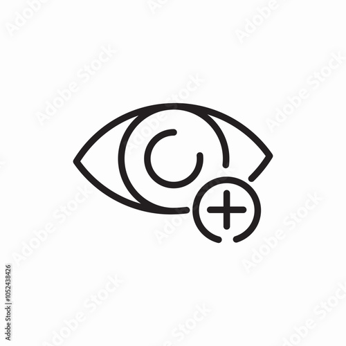 eye plus vision icon sign vector