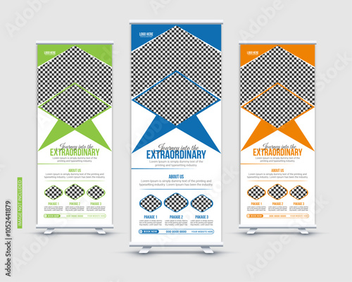Travel agency modern stand rollup, pullup or signage banner design