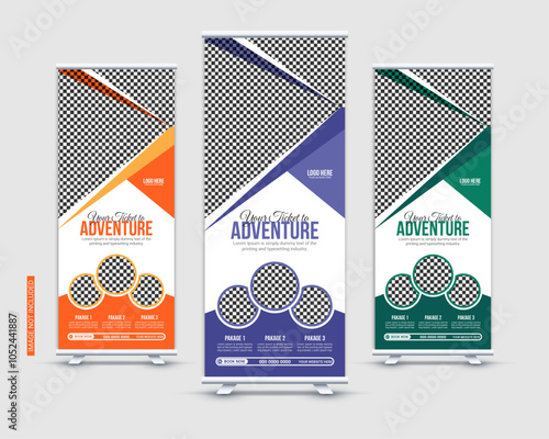 Travel agency modern stand rollup, pullup or signage banner design