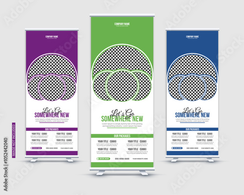 Travel agency modern stand rollup, pullup or signage banner design