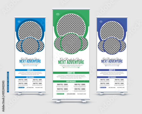 Travel agency modern stand rollup, pullup or signage banner design