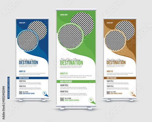 Travel agency modern stand rollup, pullup or signage banner design
