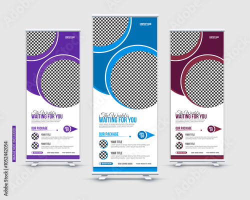 Travel agency modern stand rollup, pullup or signage banner design