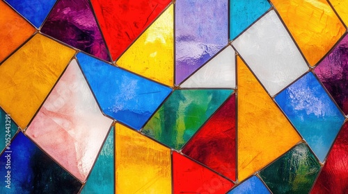 stained glass. Abstract colorful geometric background with triangles and squares. Background design for poster, banner