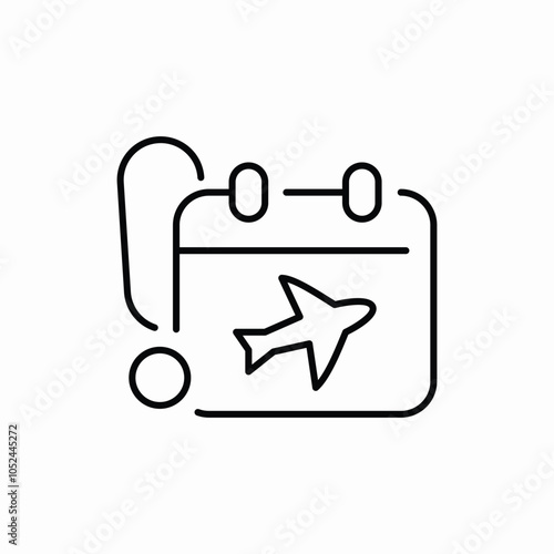 flight calendar icon sign vector