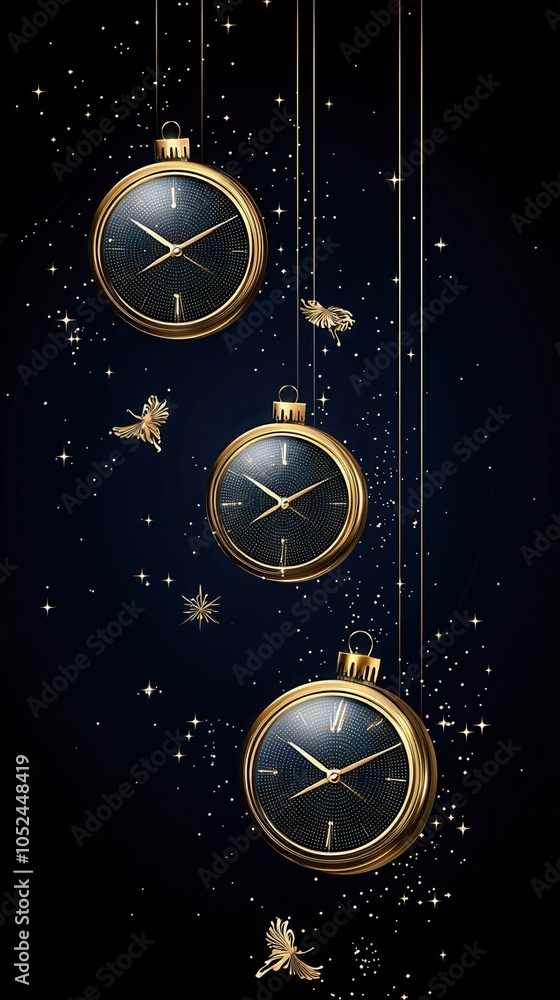 Elegant golden pocket watches suspended against a starry night, embodying the concept of time and timeless beauty. Elegant golden pocket watches suspended against a starry night, embodying the concept of time and timeless beauty.