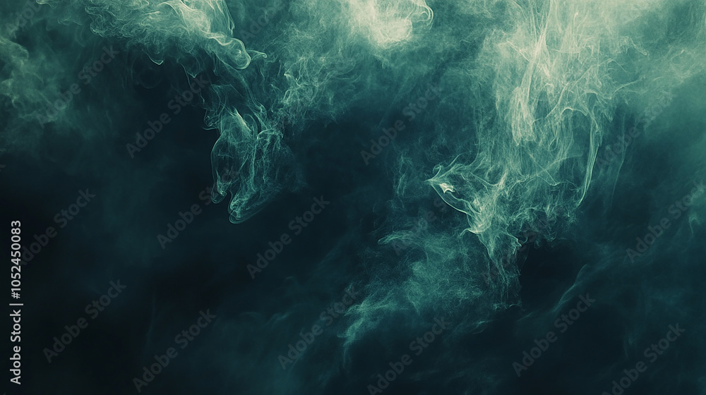 Fototapeta premium Mystical Smoke in Deep Green and Blue Shades