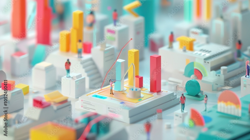 Data-driven marketing strategy with illustration of marketers using analytics tools to analyze customer data Data-driven marketing strategy with illustration of marketers using analytics tools to analyze customer data