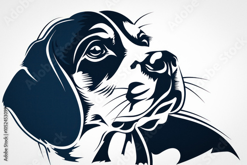 Beagle dog black and white ...