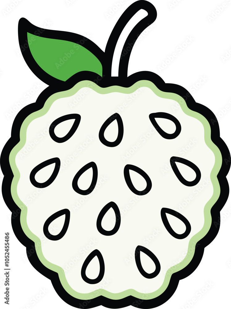 Illustration of custard-apple with green leaf, Vector illustration of custard-apple clustered together with a green leaf, showcasing a simple, minimalistic design. Illustration of custard-apple with green leaf, Vector illustration of custard-apple clustered together with a green leaf, showcasing a simple, minimalistic design.