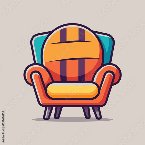A colorful illustration of a comfy armchair with the word "accent" on the back.