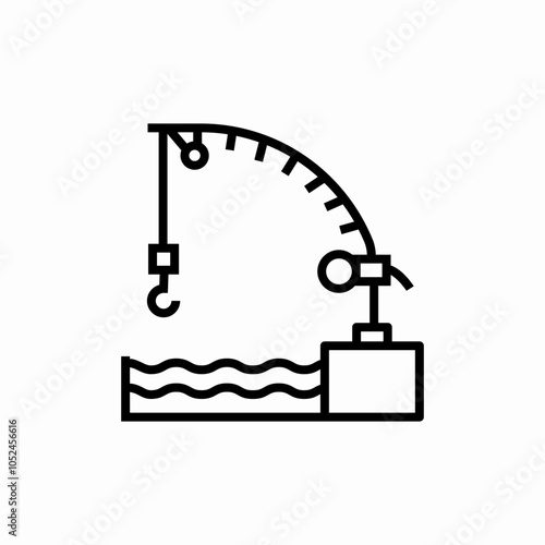 fishing rod icon sign vector