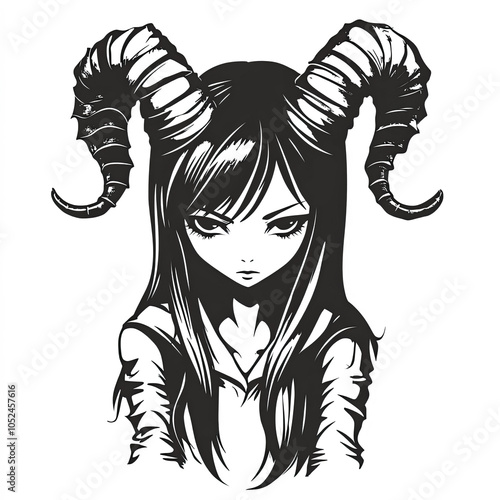 Devil Girl Silhouette, Illu...